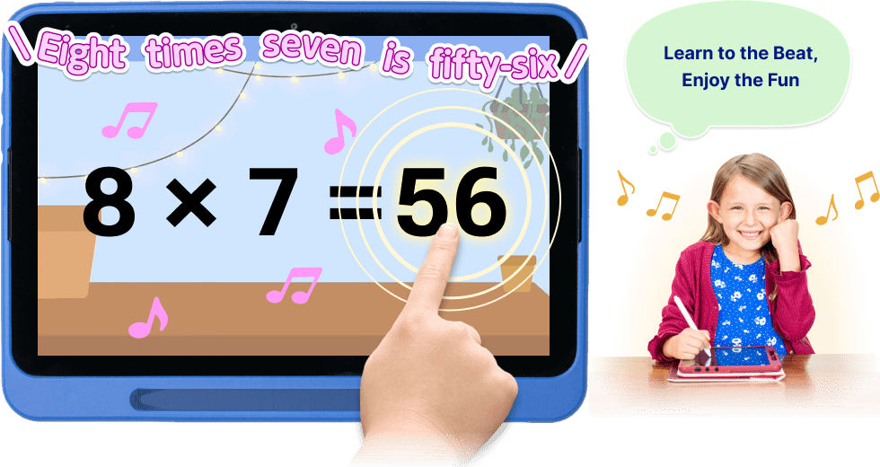 Eight times seven is fifty-six, Learn to the Beat, Enjoy the Fun